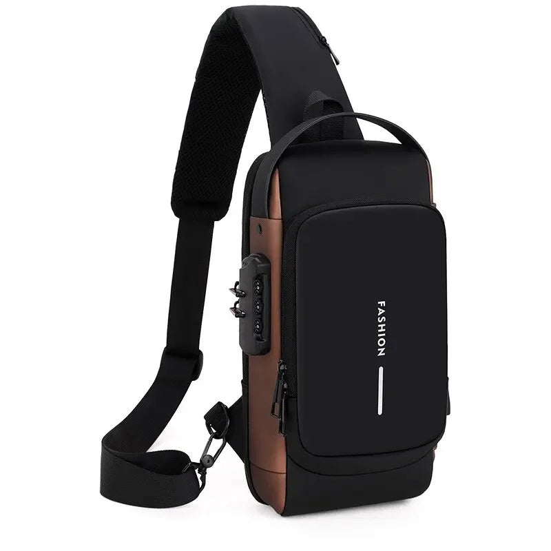 ZYREL - Men's PU Leather Crossbody Bag - Classic Multifunctional Shoulder & Chest Bag