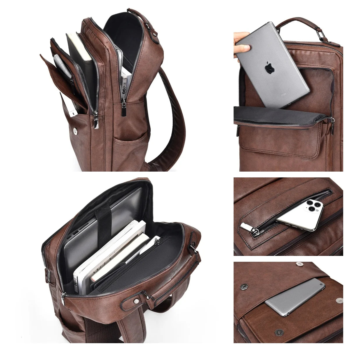 ZYREL JEEP BULUO – Premium Leather Laptop Backpack 15.6" | Waterproof Business & Travel Bag