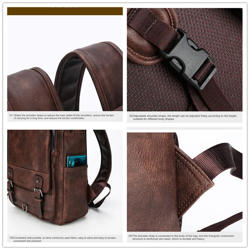 ZYREL JEEP - Premium Luxury Executive Leather Backpack 15.6" Laptop Capacity
