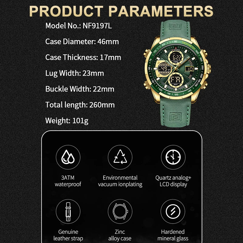 ZYREL NAVIFORCE - Commander Chronograph Military Sport Aesthetic with Executive Finish