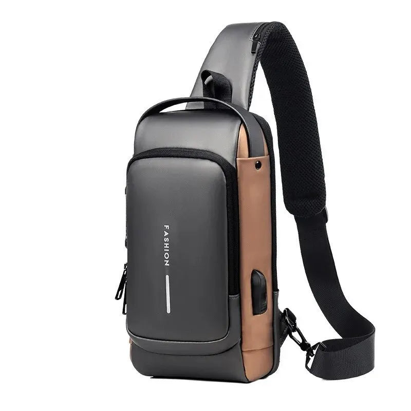 ZYREL - Men's PU Leather Crossbody Bag - Classic Multifunctional Shoulder & Chest Bag