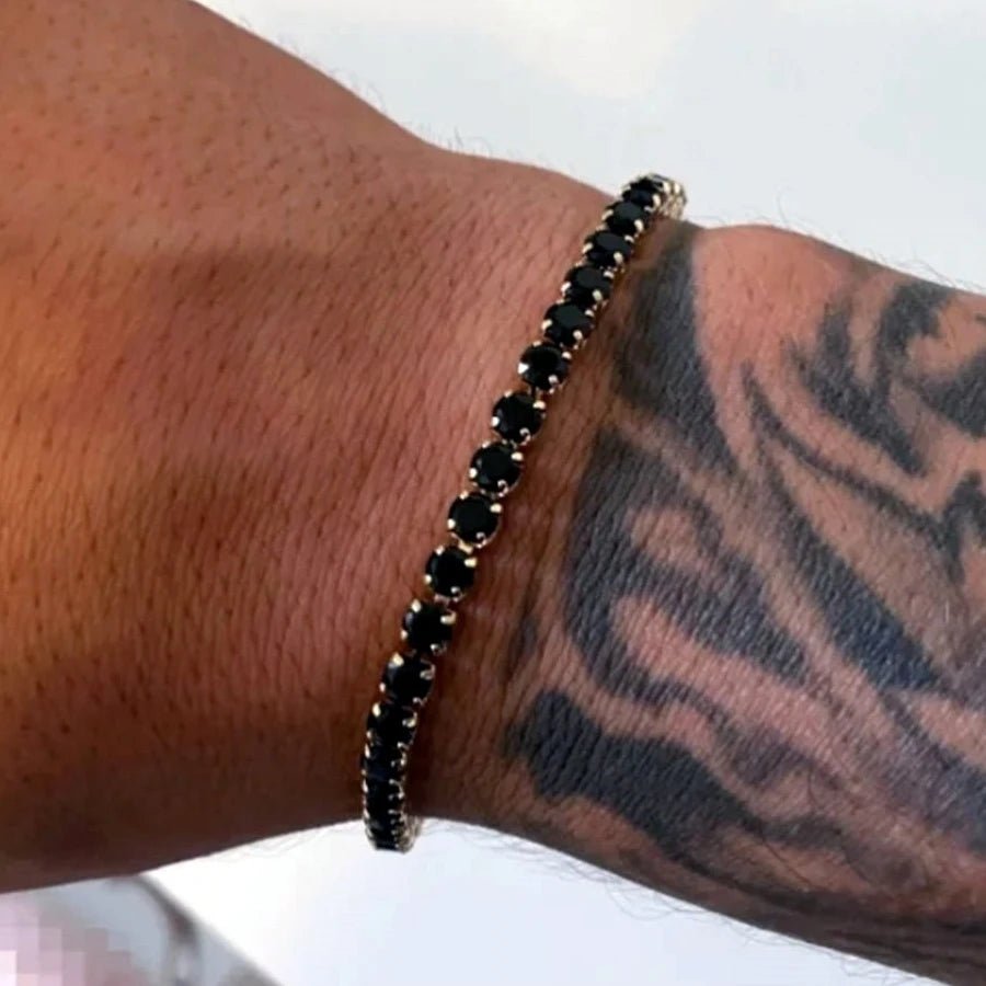 ZYREL - Classic Chain Bracelet  Premium Stainless Steel Link with Zircon Shine | Unisex Luxury Jewelry Gift (Gold, Black, Silver)