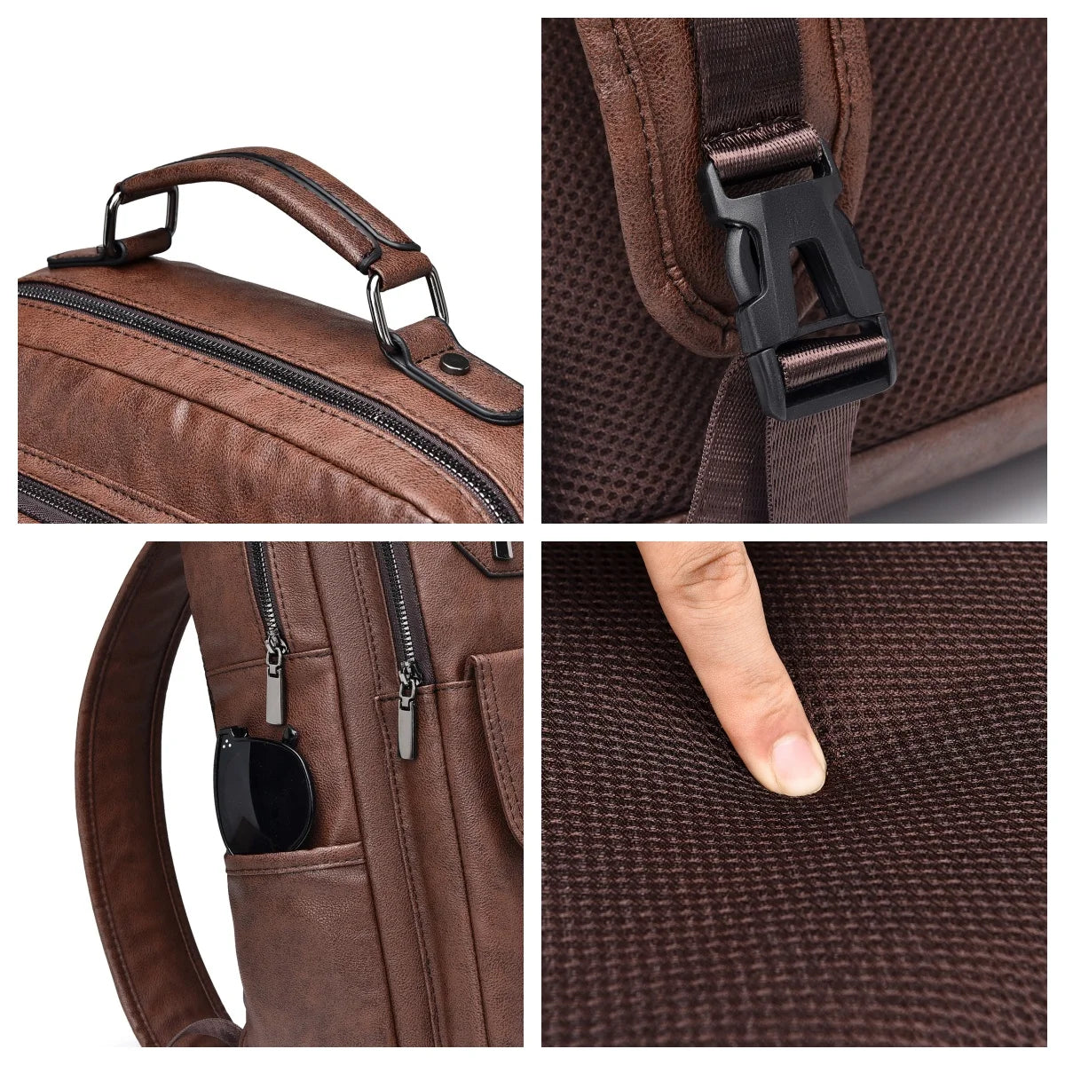 ZYREL JEEP BULUO – Premium Leather Laptop Backpack 15.6" | Waterproof Business & Travel Bag