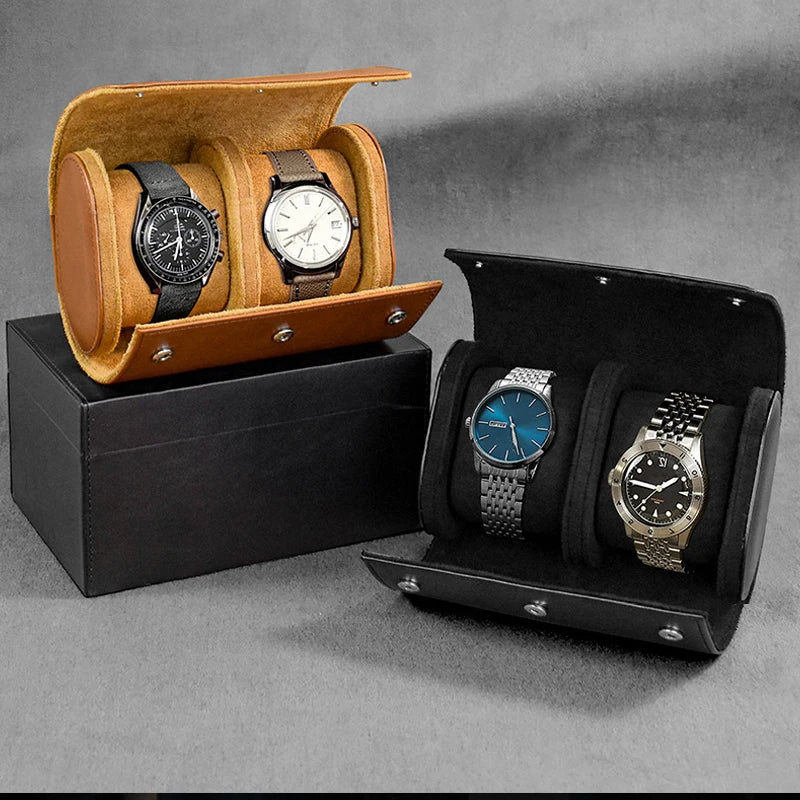 ZYREL VALMONT - Travel Watch Storage 3 Organizer leather and fabric