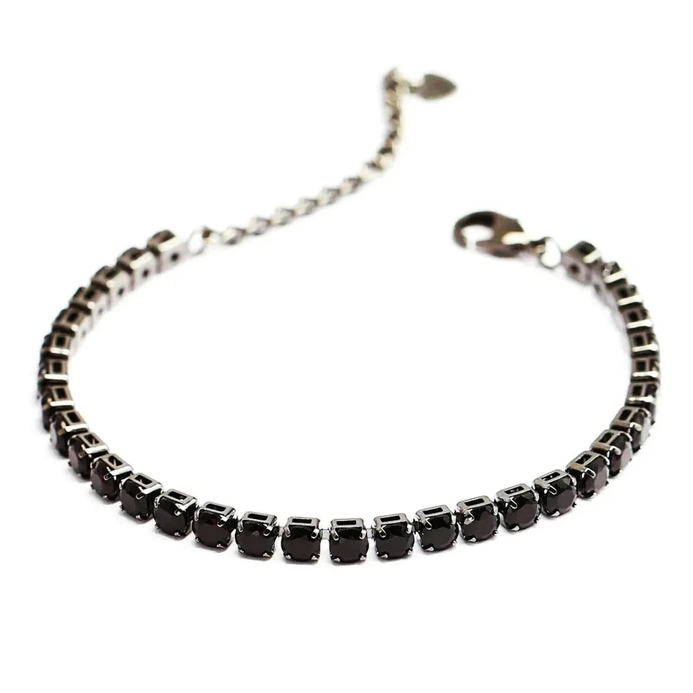 ZYREL - Classic Chain Bracelet  Premium Stainless Steel Link with Zircon Shine | Unisex Luxury Jewelry Gift (Gold, Black, Silver)