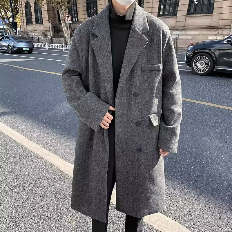 Winter Woolen Coat Men's Mid-length