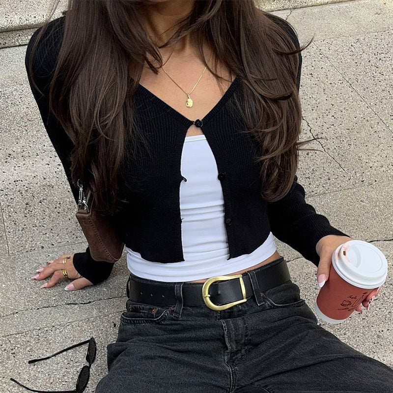 European And American Women's Clothing Fashion Sexy Long-sleeved Top