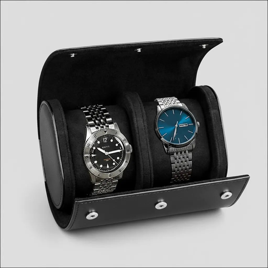ZYREL VALMONT - Travel Watch Storage 3 Organizer leather and fabric
