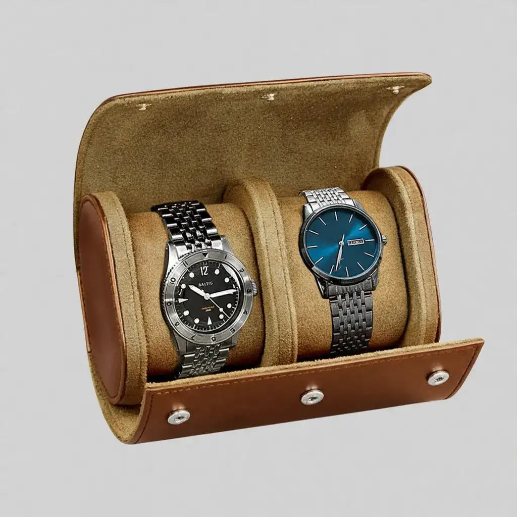 ZYREL VALMONT - Travel Watch Storage 3 Organizer leather and fabric